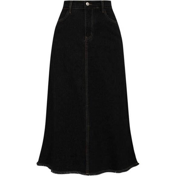 Retro Denim Skirts for Women Black - Picture 1 of 5